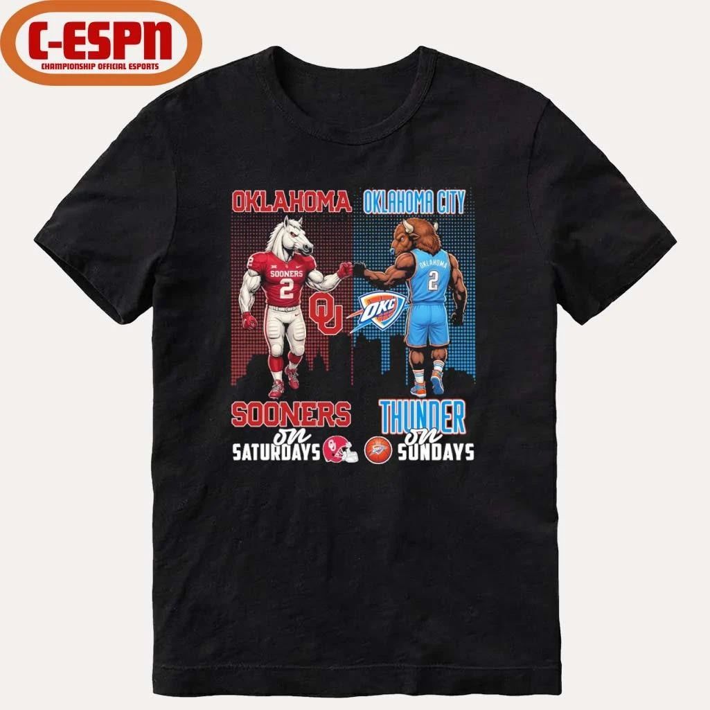 Mascot Oklahoma Sooners On Saturdays And Oklahoma City Thunder On Sundays Shirt
