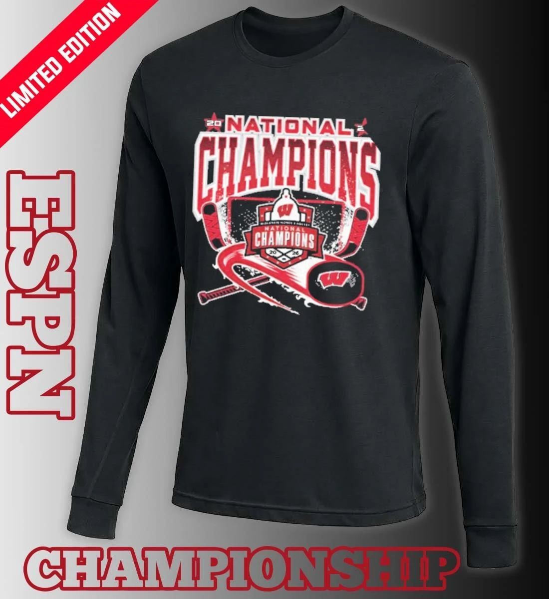 Back-to-back Natty Champs Wisconsin Women’s Hockey Shirt