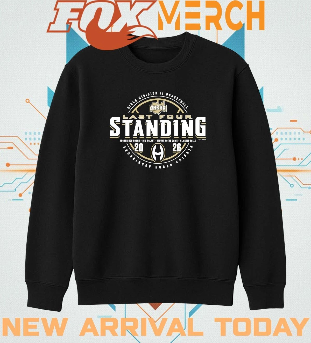 Archbishop Hoban Knights 2026 OHSAA Girls Basketball DII Last Four Standing t-shirt