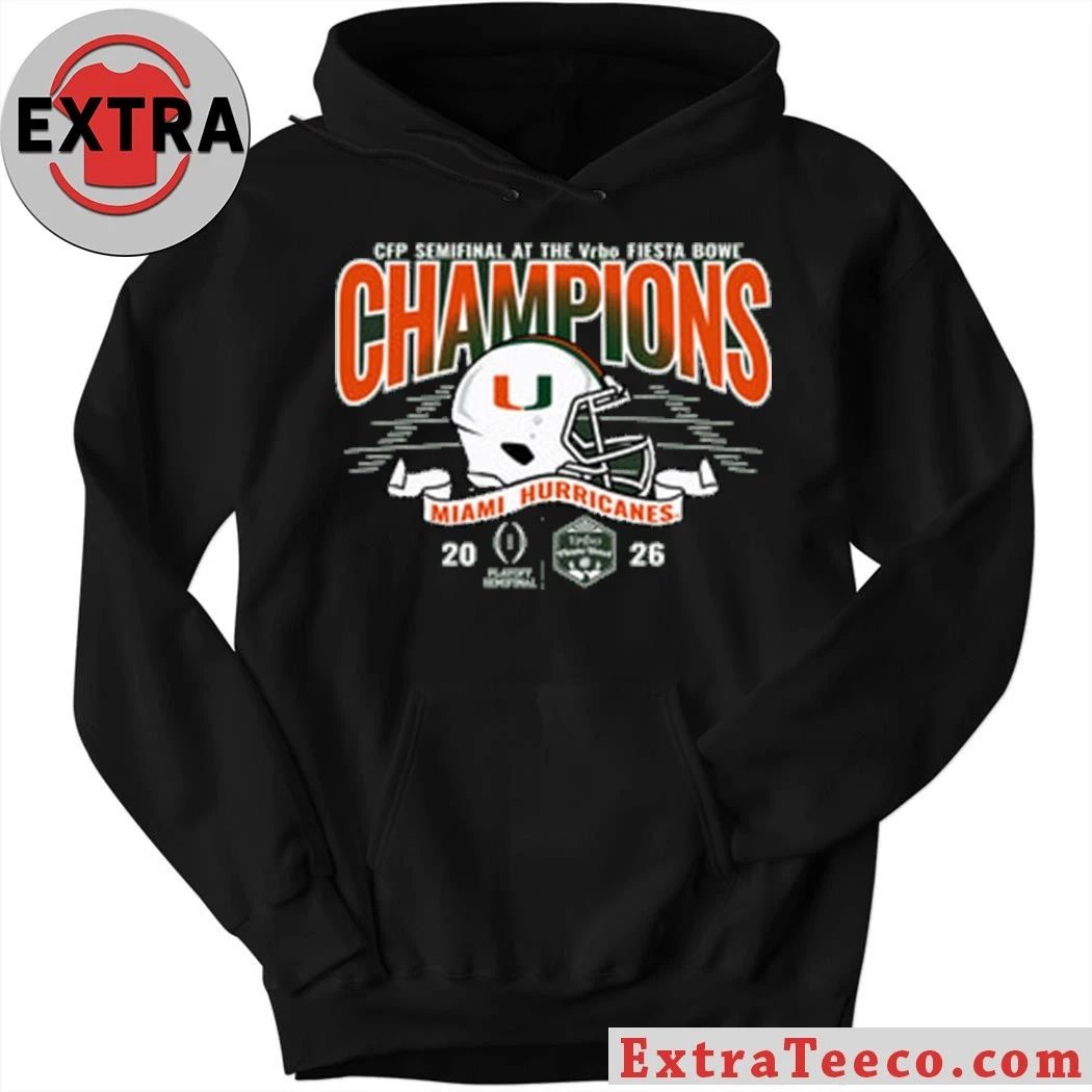 Blue 84 Miami 2026 VRBO Fiesta Bowl Champions Helmet And Logo Shirt