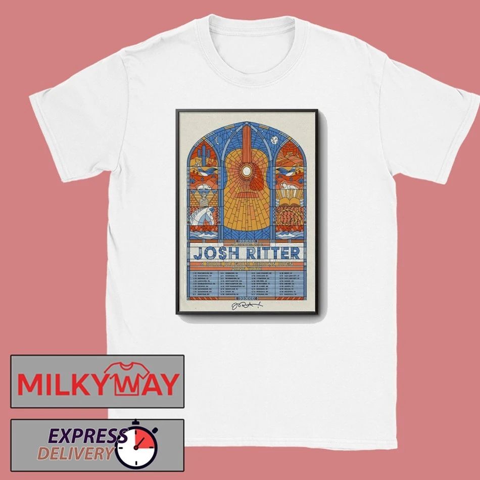Josh Ritter Thrown Open 2026 Tour Poster Signed shirt