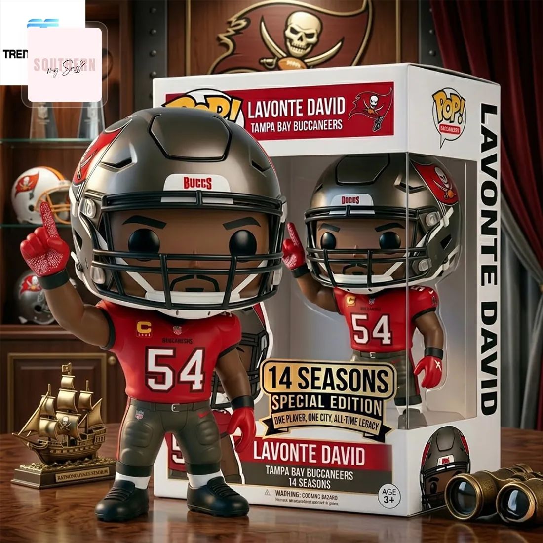 Lavonte David Tampa Bay Buccaneers 14 Seasons Special Edition Pop Figure Doll