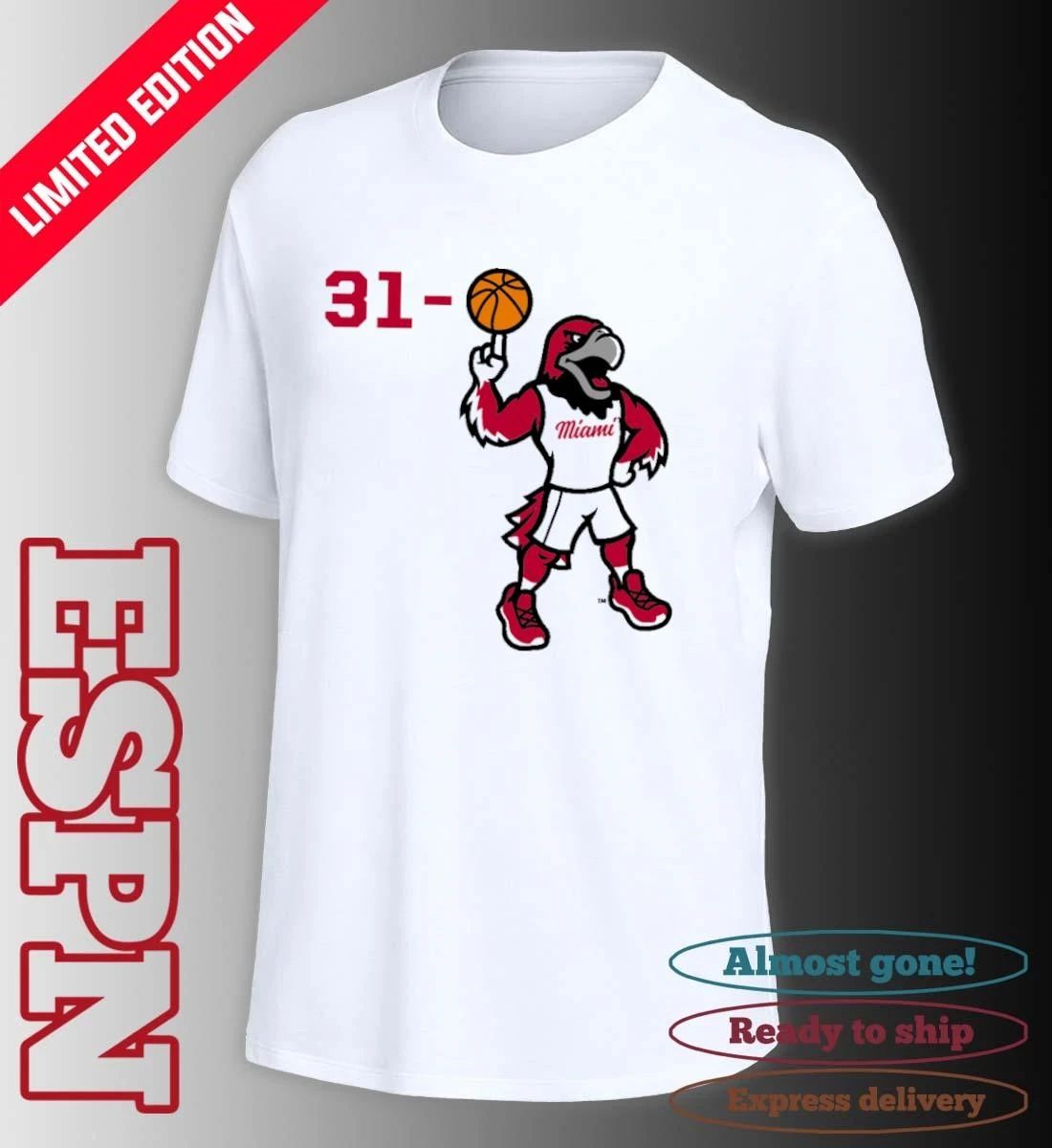 31-0 Miami RedHawks Basketball Mascot Shirt