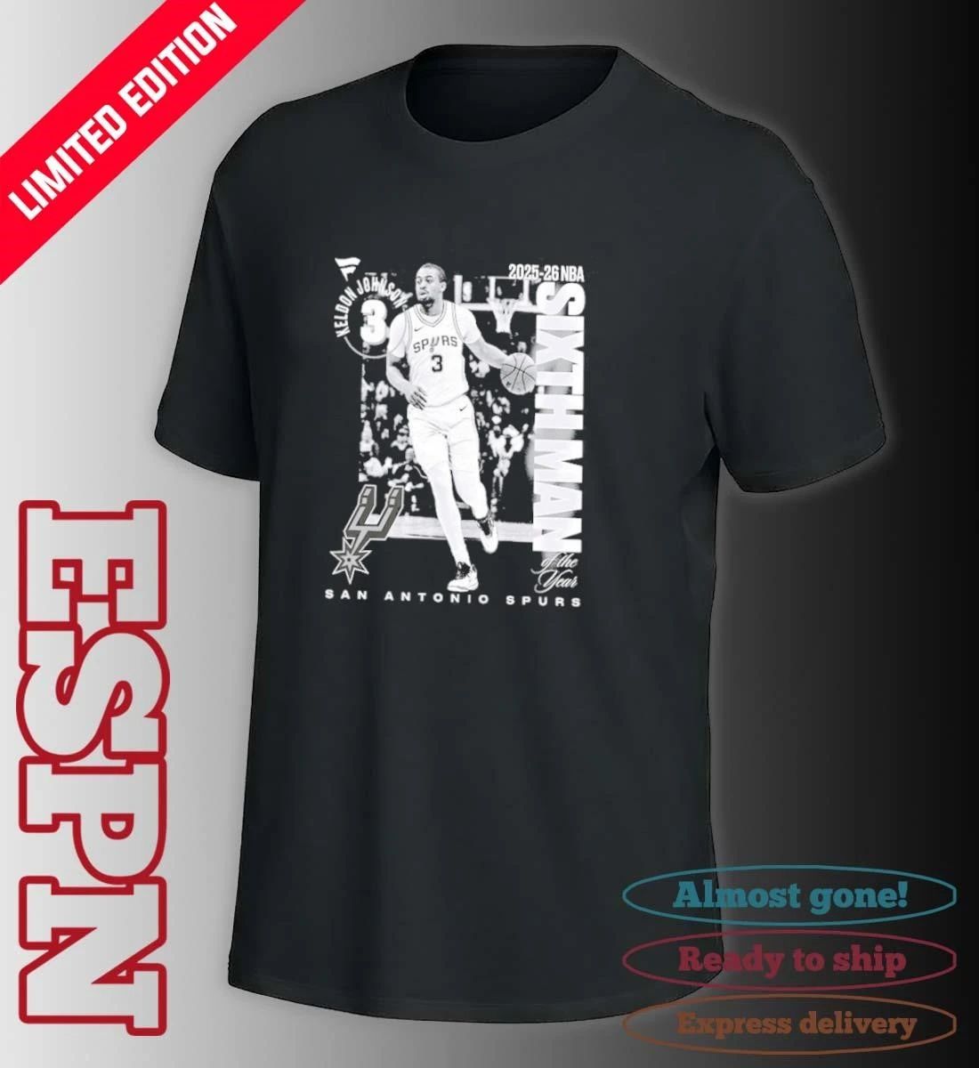Keldon Johnson San Antonio Spurs 2025-26 NBA Sixth Man Legacy T-Shirt