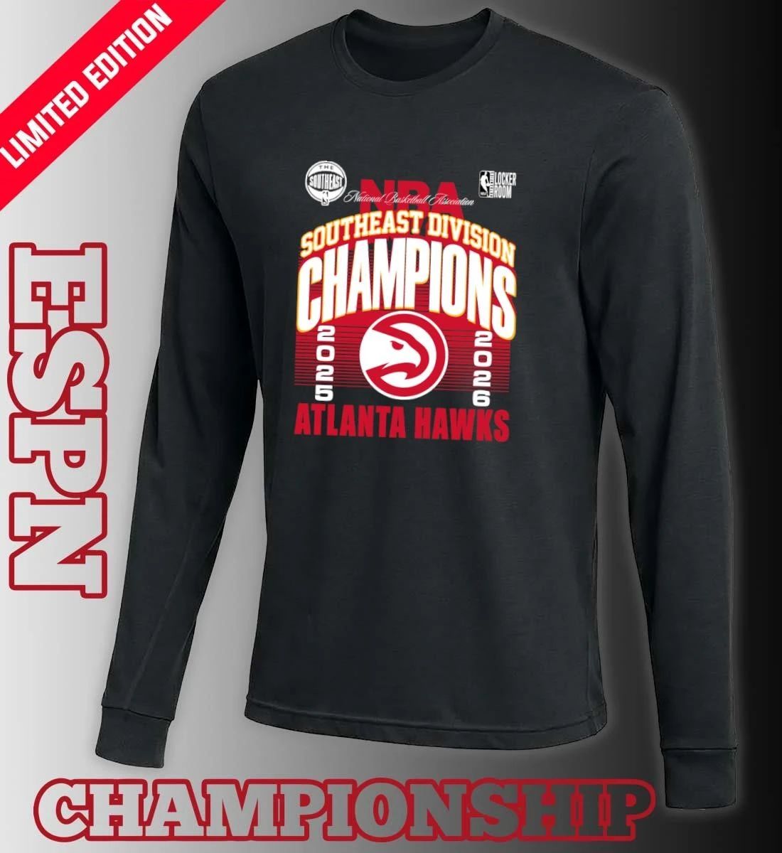 Atlanta Hawks 2026 Southeast Division Champions Locker Room T-Shirt