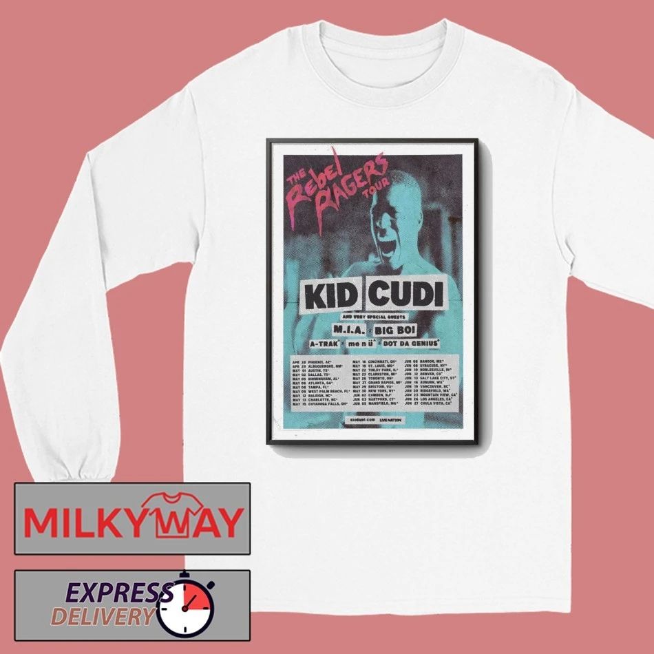 Kid Cudi 2026 Rebel Ragers Tour Dates Poster shirt