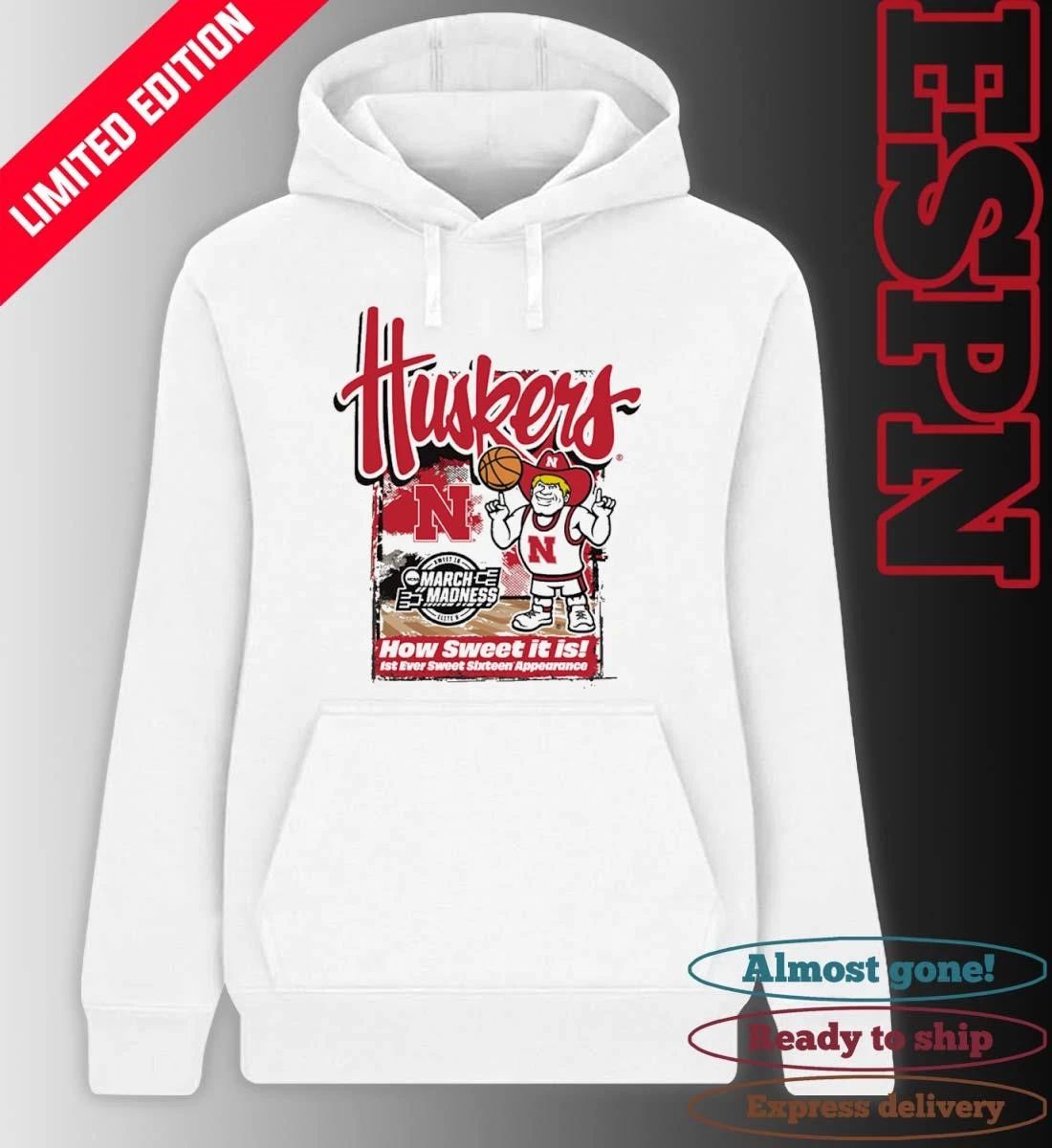 Nebraska Cornhuskers 2026 NCAA March Madness First Ever Sweet 16 Shirt