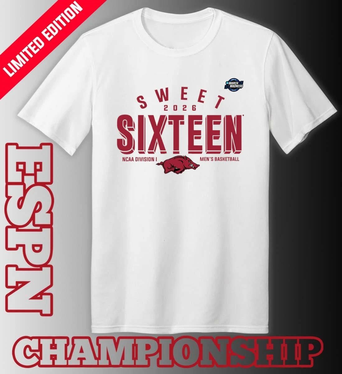 Sweet 16 Arkansas Razorbacks 2026 NCAA Men’s Basketball T-Shirt