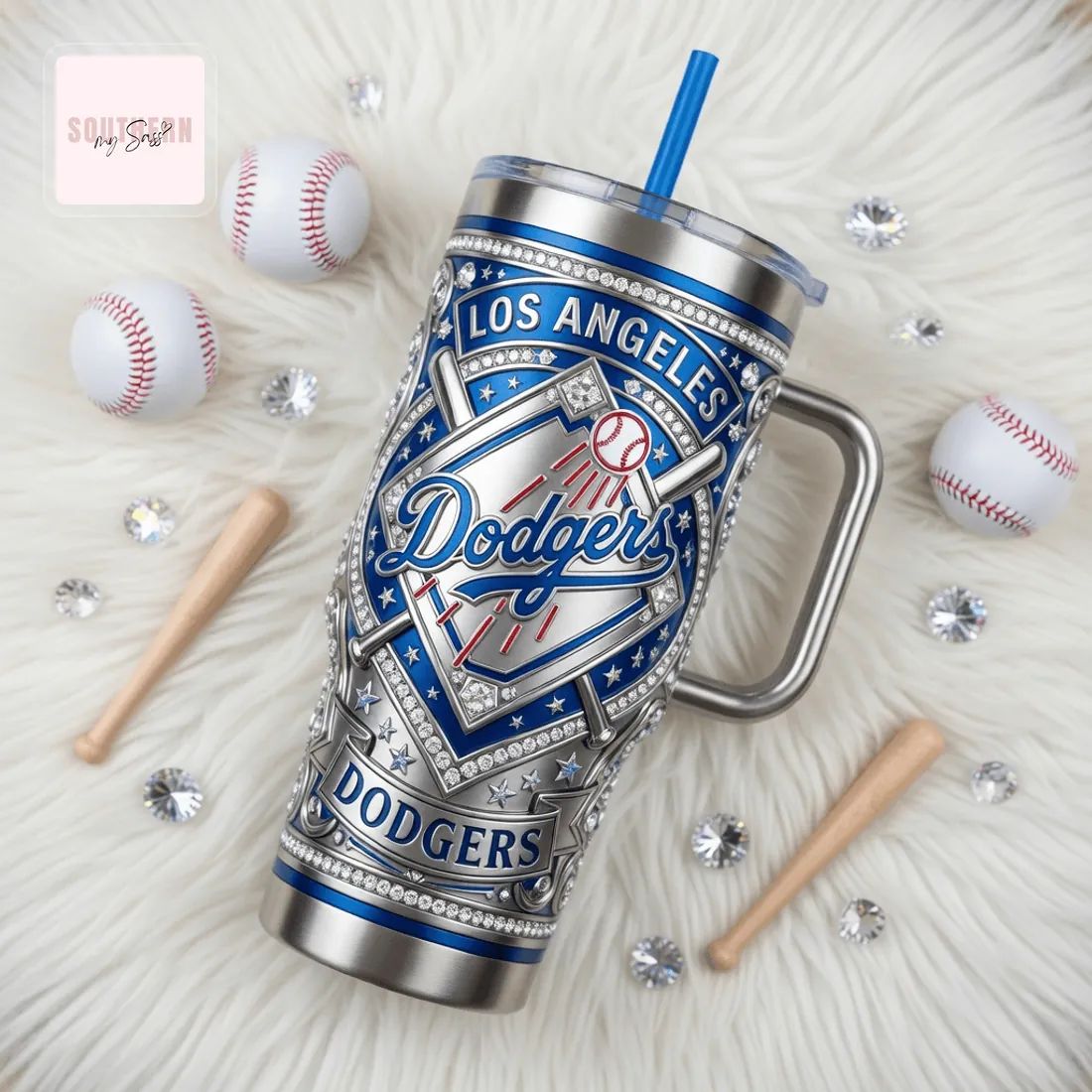 Los Angeles Dodgers Premium 3D Design Tumbler With Handle