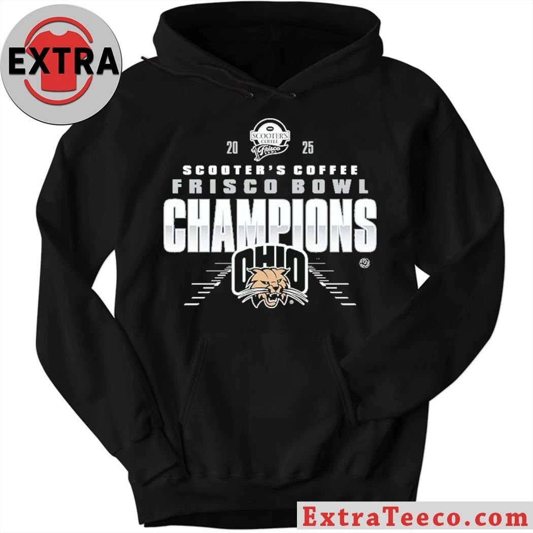 Ohio Bobcats 2025 Scooter’s Coffee Frisco Bowl Champions NCAA Football Logo Shirt