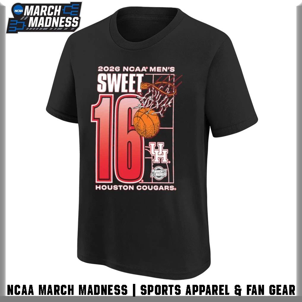 Houston Cougars 2026 NCAA March Madness Sweet 16 Bound Net T-Shirt