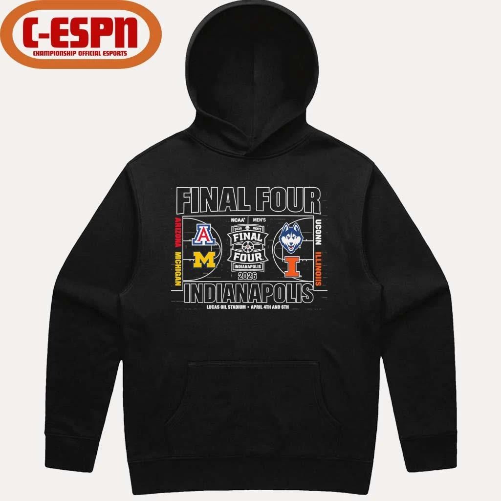 2026 Men’s Basketball Final Four 4-Team Court T-Shirt