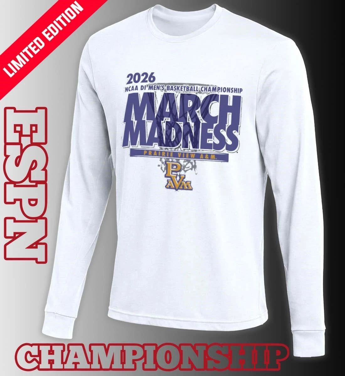 Prairie View A&M Panthers 2026 NCAA DI Basketball March Madness – First Four Shirt