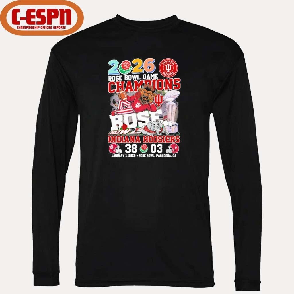 Indiana Beat Alabama Mascot 2026 Rose Bowl Game Champions Score Shirt
