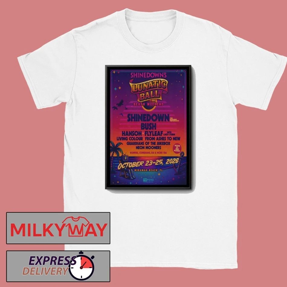 Poster Shinedown Miramar Beach, FL Tour 2026 New shirt