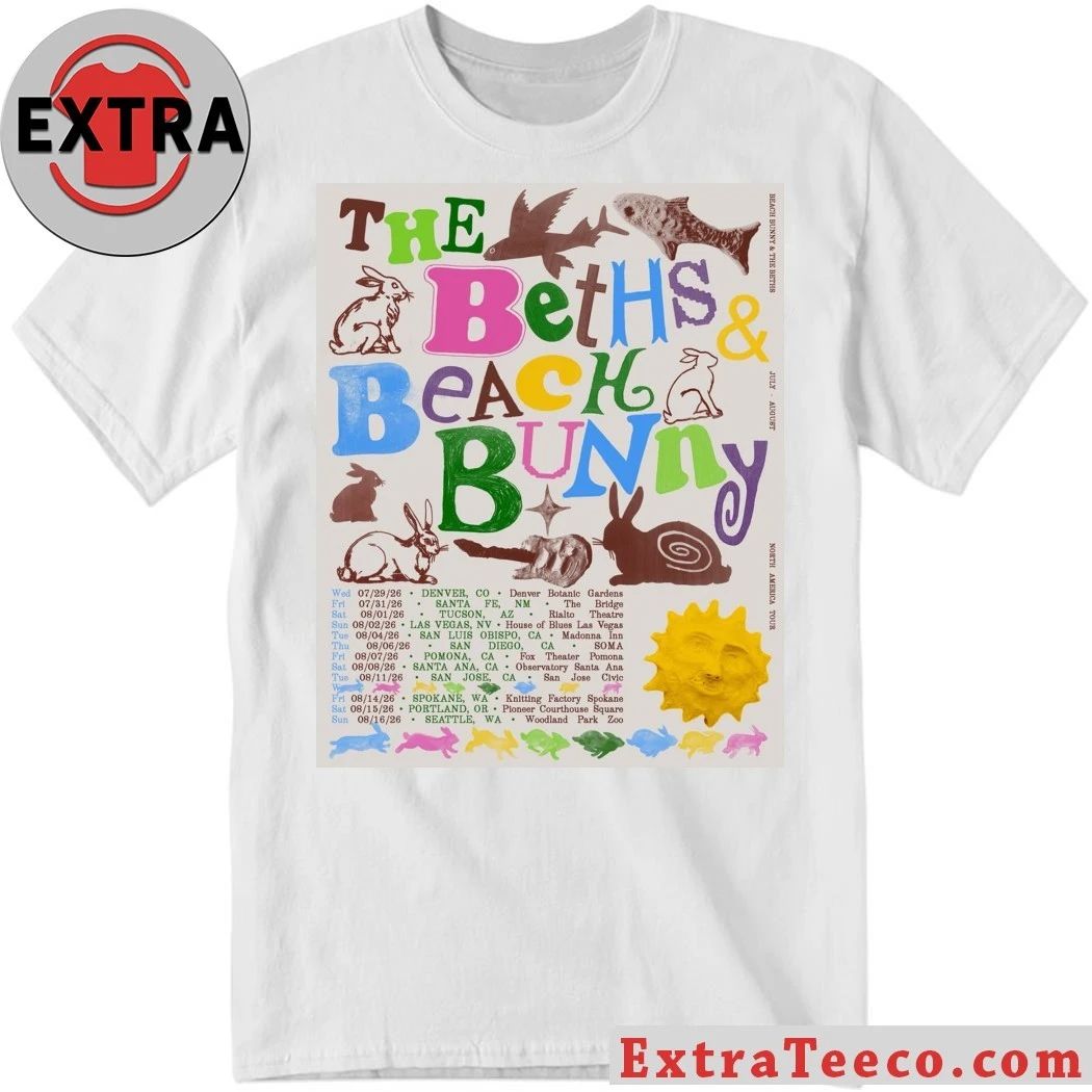 Beach Bunny X The Beths 2026 North America Tour Shirt