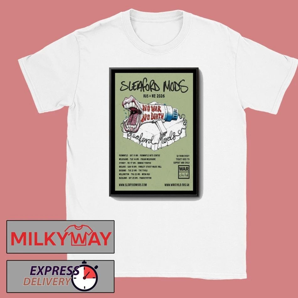 Sleaford Mods Tour Australia & New Zealand 2026 Poster shirt