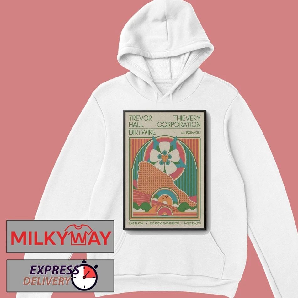 Trevor Hall, Thievery Corporation And Dirtwire Poranguí Jun 14 2026 Red Rocks Amphitheatre Show Poster shirt