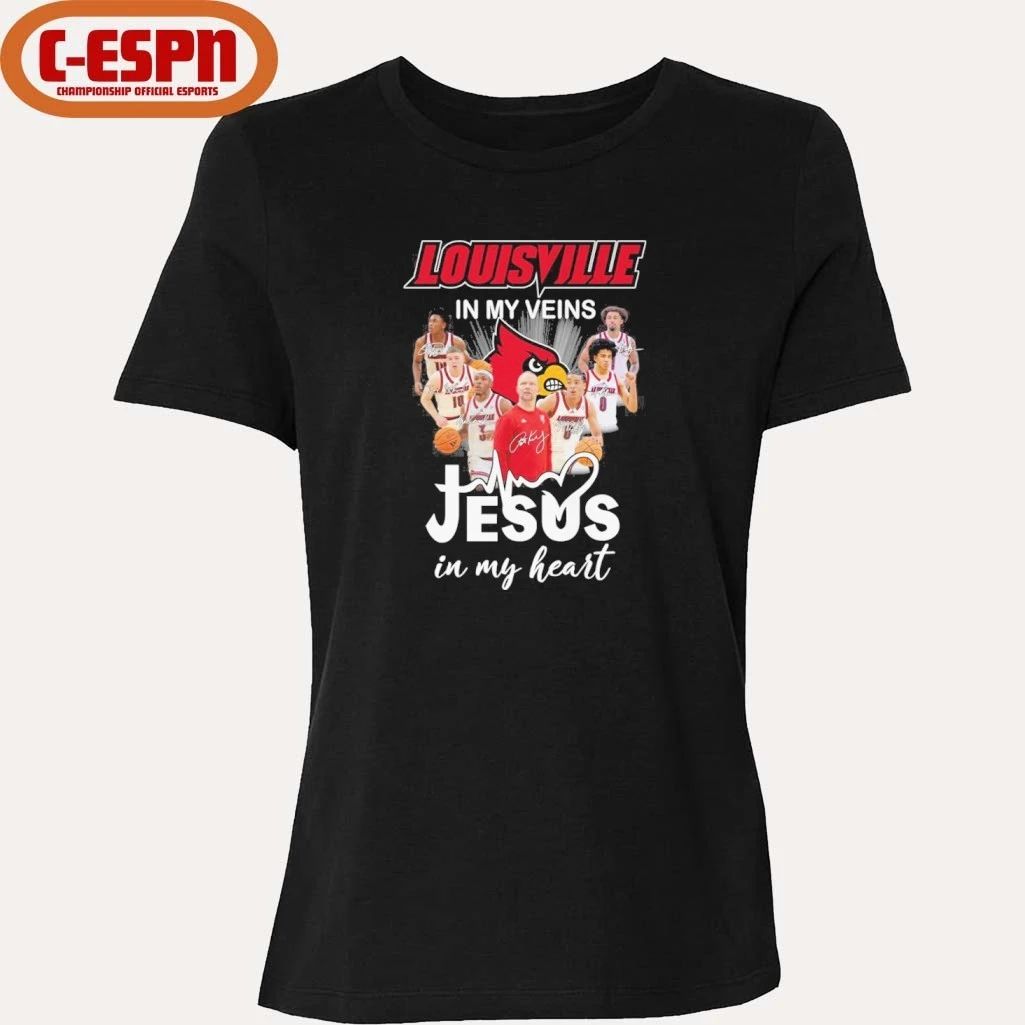 Louisville Men’s Basketball In My Veins Jesus In My Heart Shirt