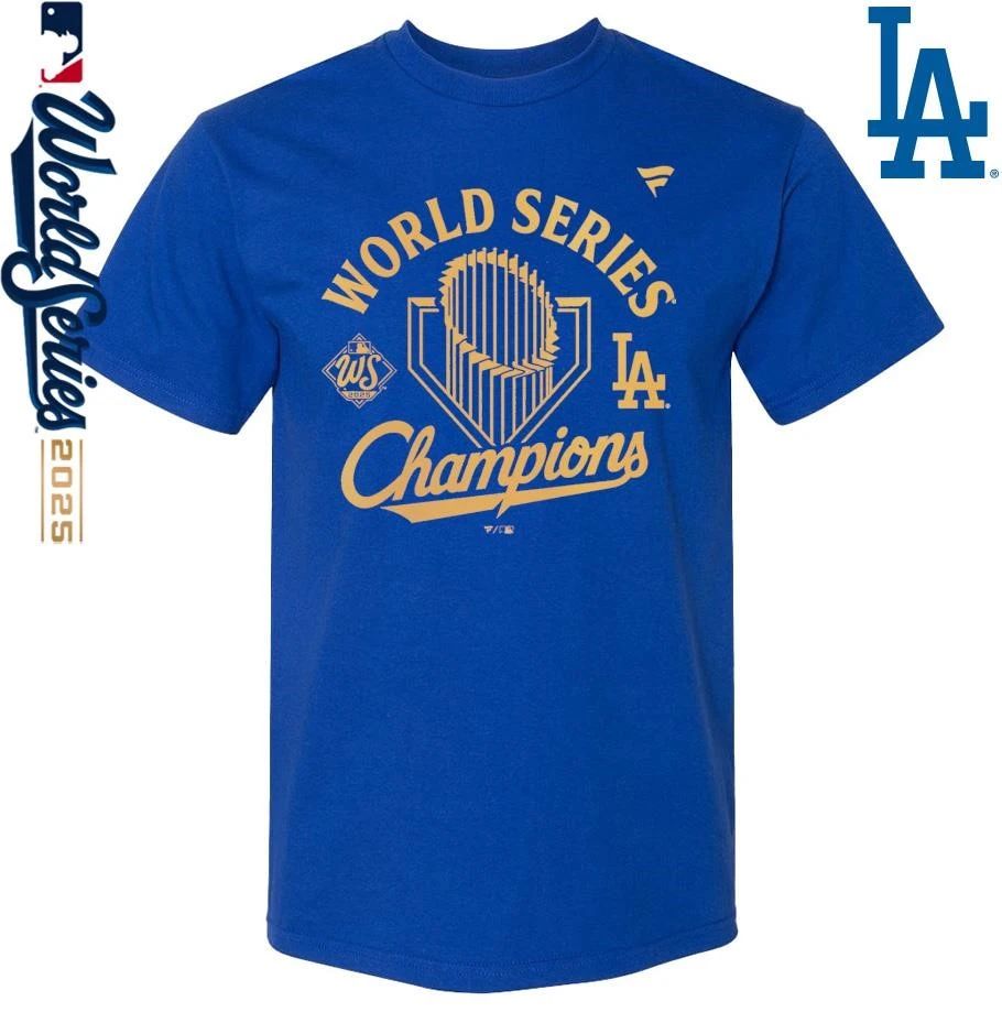 Los Angeles Dodgers 2025 World Series Champions Locker Room Parade T-Shirt