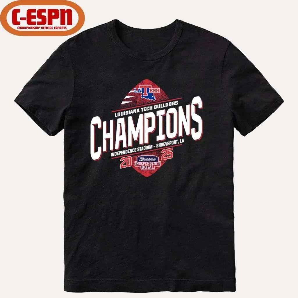 Louisiana Tech Football 2025 Independence Bowl Champions T-Shirt