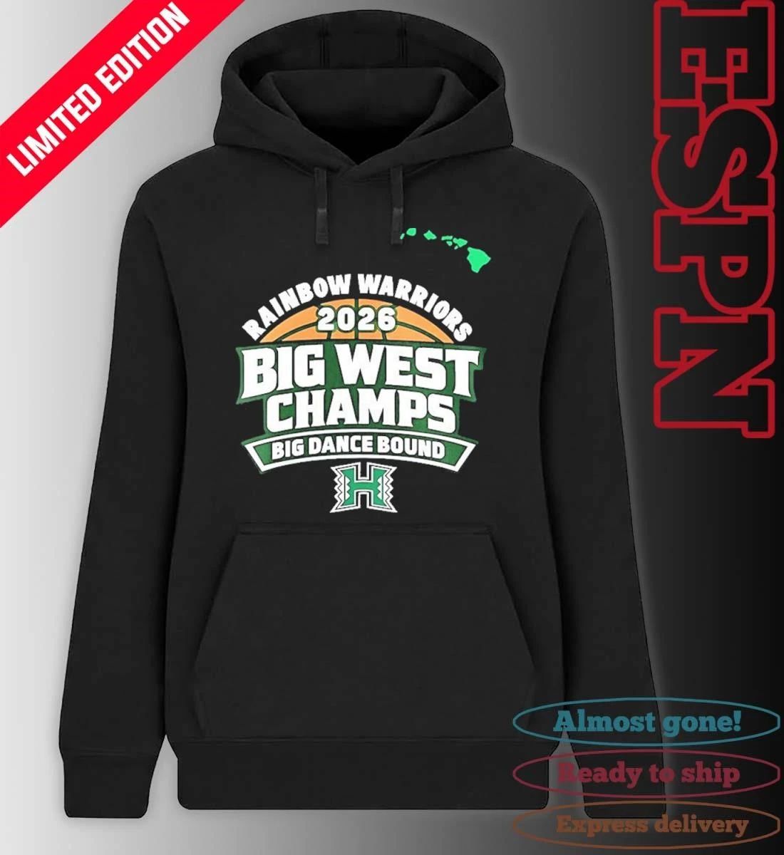 Hawaii Rainbow Men’s Basketball Big West Conference Champions Big Dance Bound Shirt