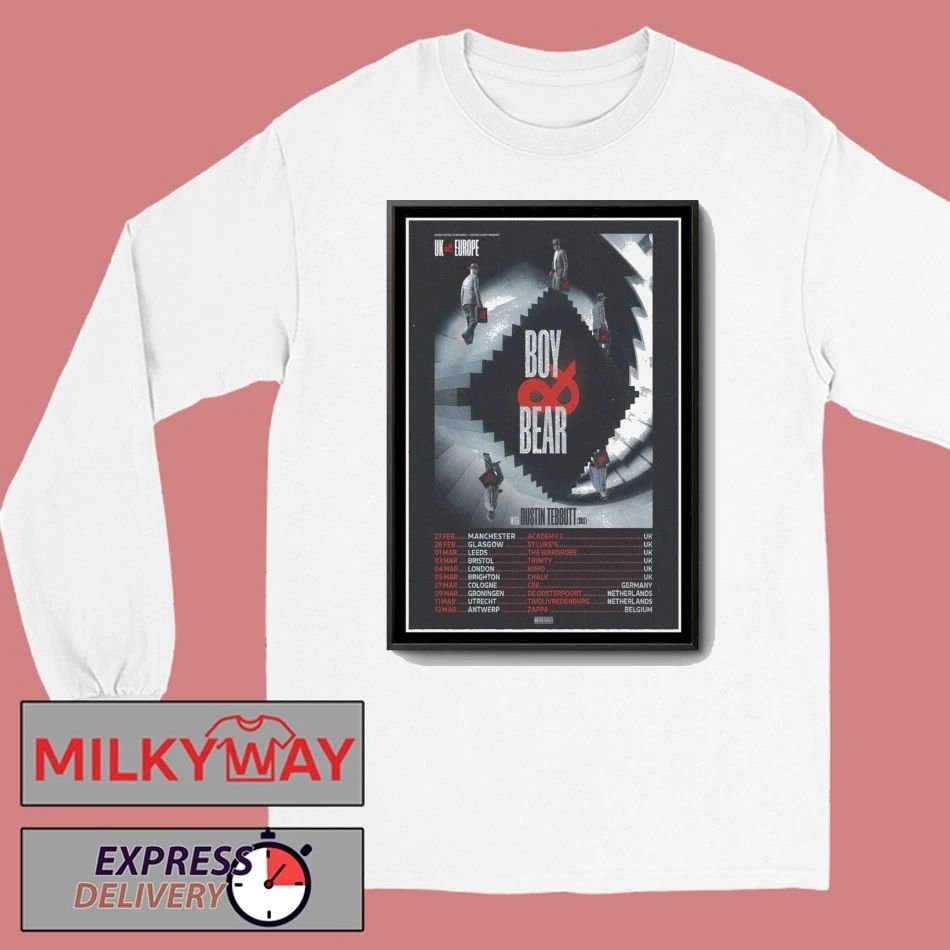 Boy And Bear Europe And UK Tour 2026 Poster shirt