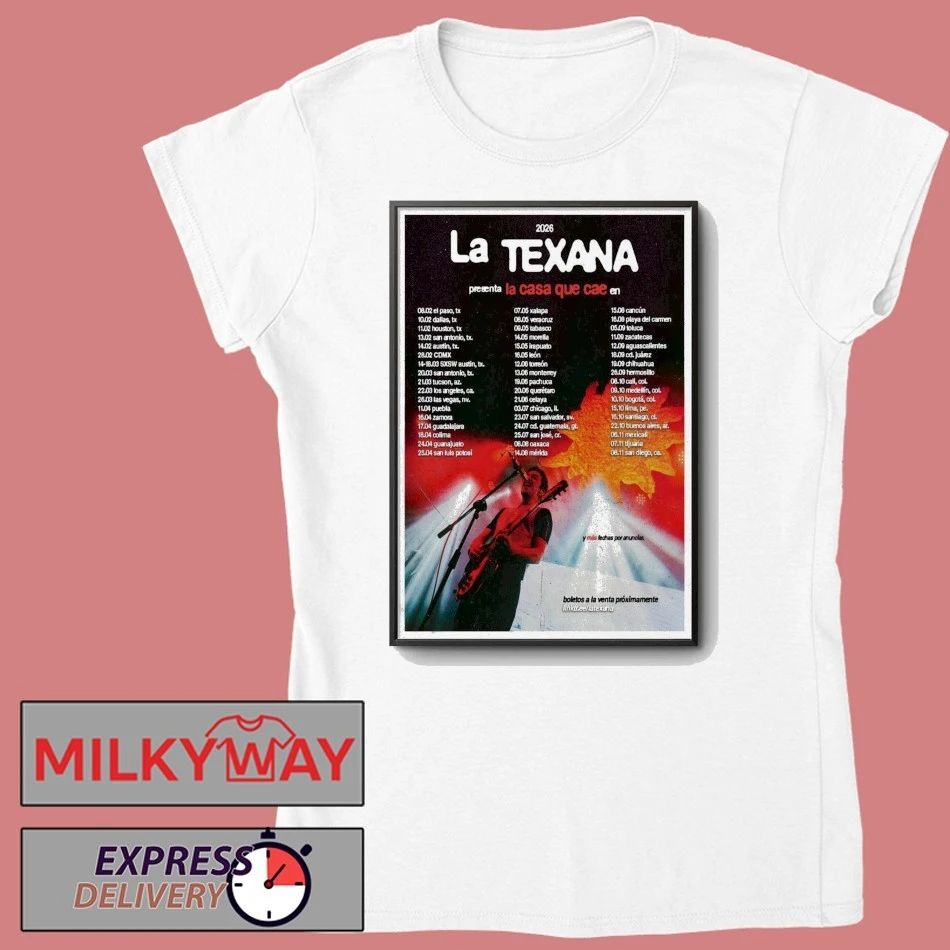 La Texana LA CASA QUE CAE EN VIVO Tour 26 Poster shirt