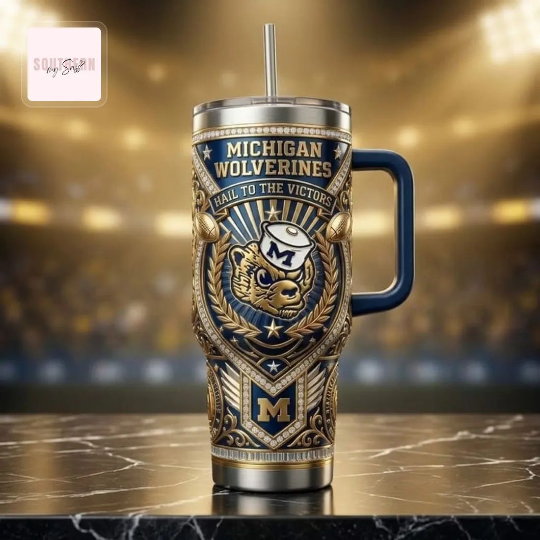 Michigan Wolverines “Hail to the Victors” Premium Tumbler