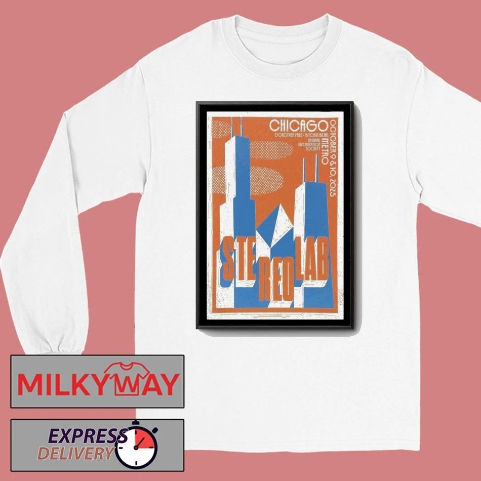 Stereolab Chicago, IL 9 + 10 Oct 2025 Poster shirt