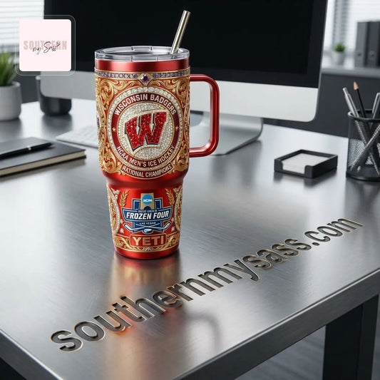 Wisconsin Badgers NCAA Men’s Ice Hockey National Champions YETI Tumbler