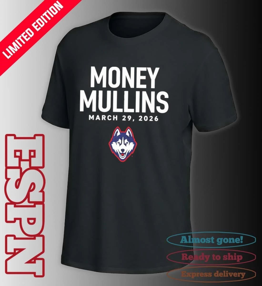 Money Mullins Braylon Mullins UConn Huskies basketball 2026 T-Shirt
