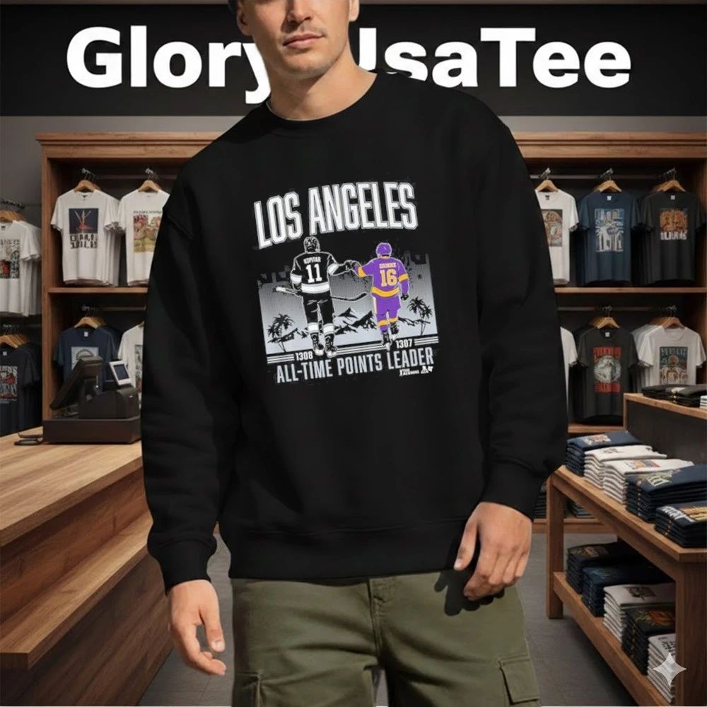 Anze Kopitar and Marcel Dionne Los Angeles All-Time Points Leader Shirt