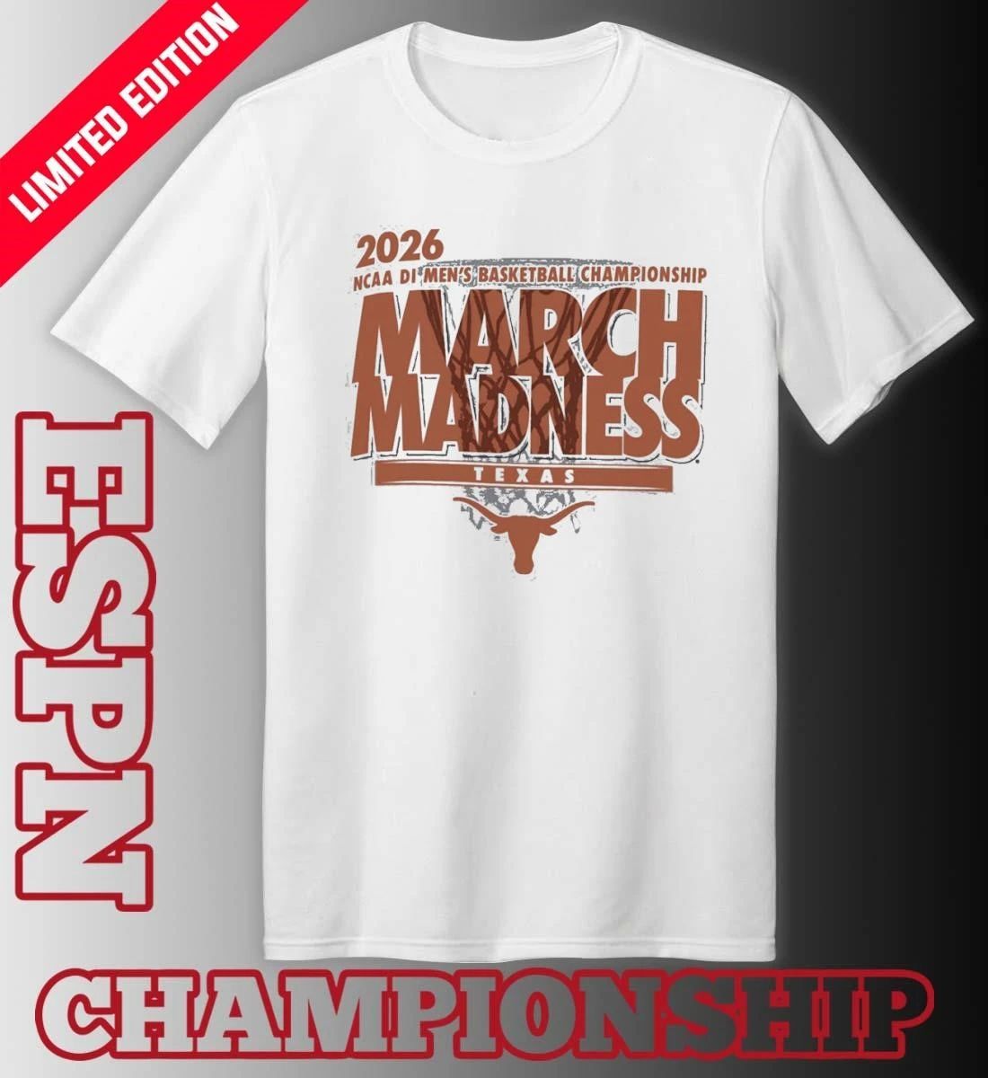 Texas Longhorns 2026 NCAA DI Basketball March Madness – First Four Shirt