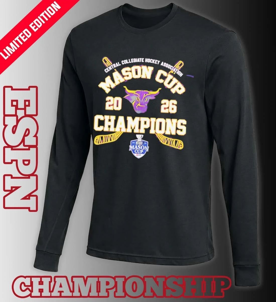 Minnesota State Mavericks 2026 CCHA Mason Cup Champions shirt