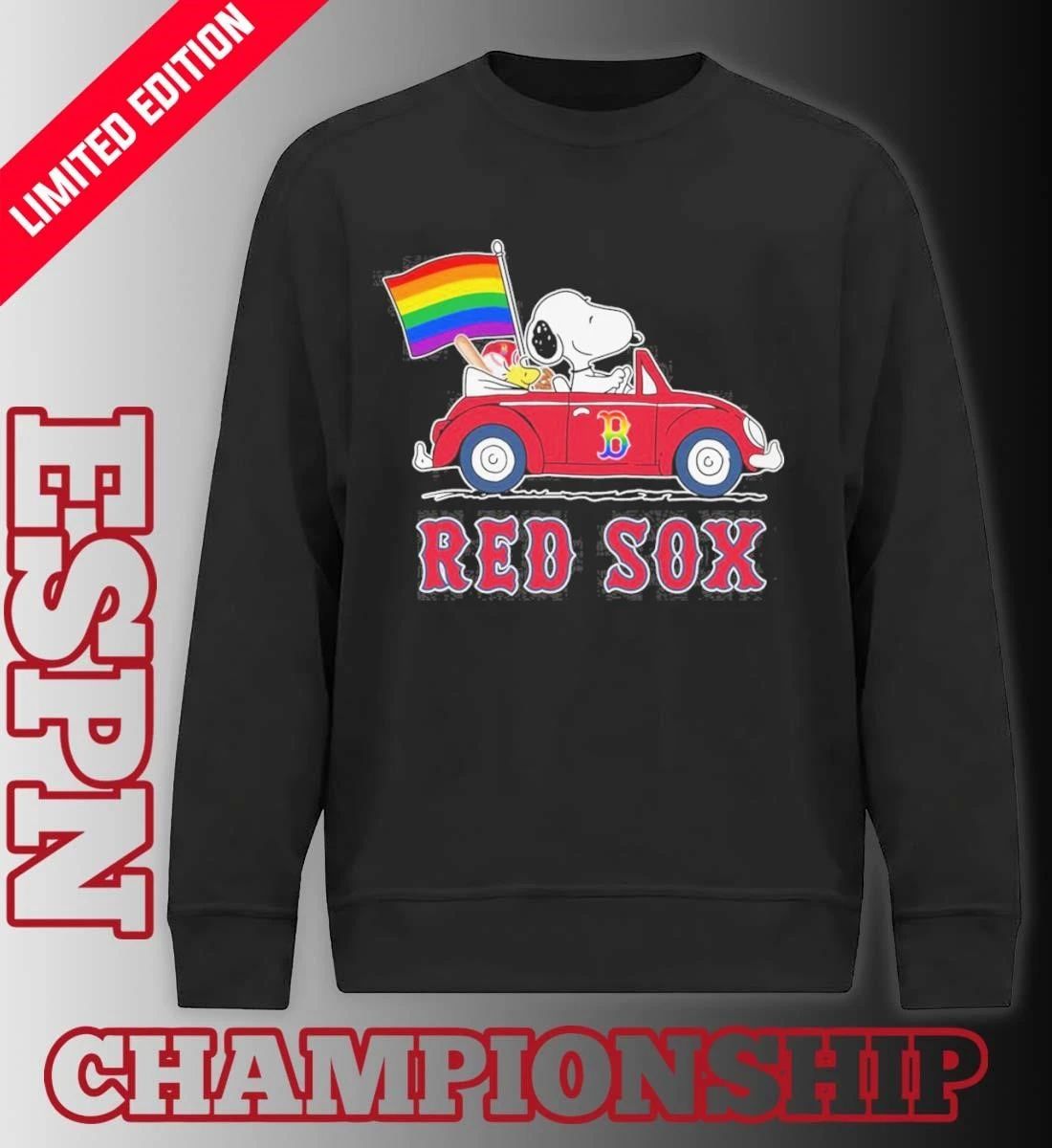 The Peanuts Driving Car X Boston Red Sox Pride Month Shirt