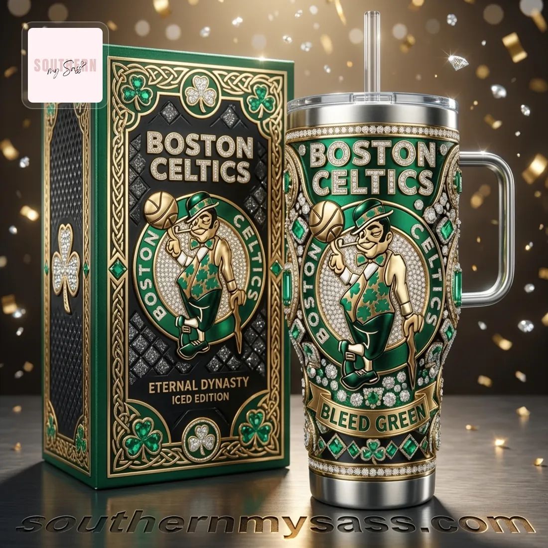 Boston Celtics Eternal Dynasty Iced Edition Luxury 40oz Tumbler With Handle