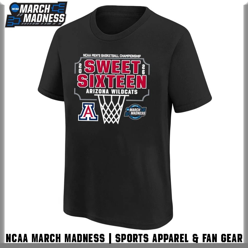 Arizona Wildcats 2026 NCAA DI Men’s Basketball Tournament March Madness Sweet 16 Bound T-Shirt