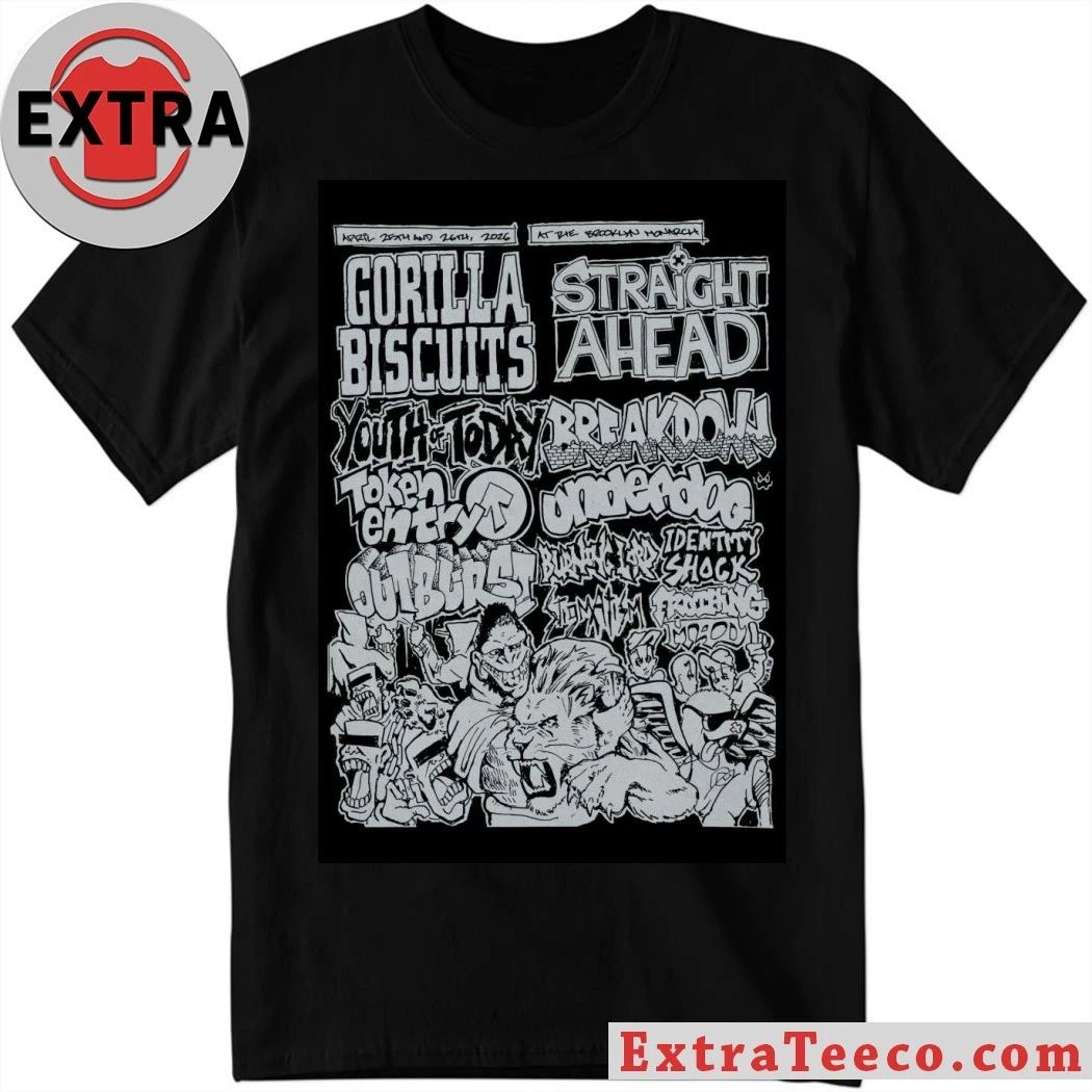 April 25-26, 2026 Monarch Gorilla Biscuits Straight Ahead Poster T-Shirt