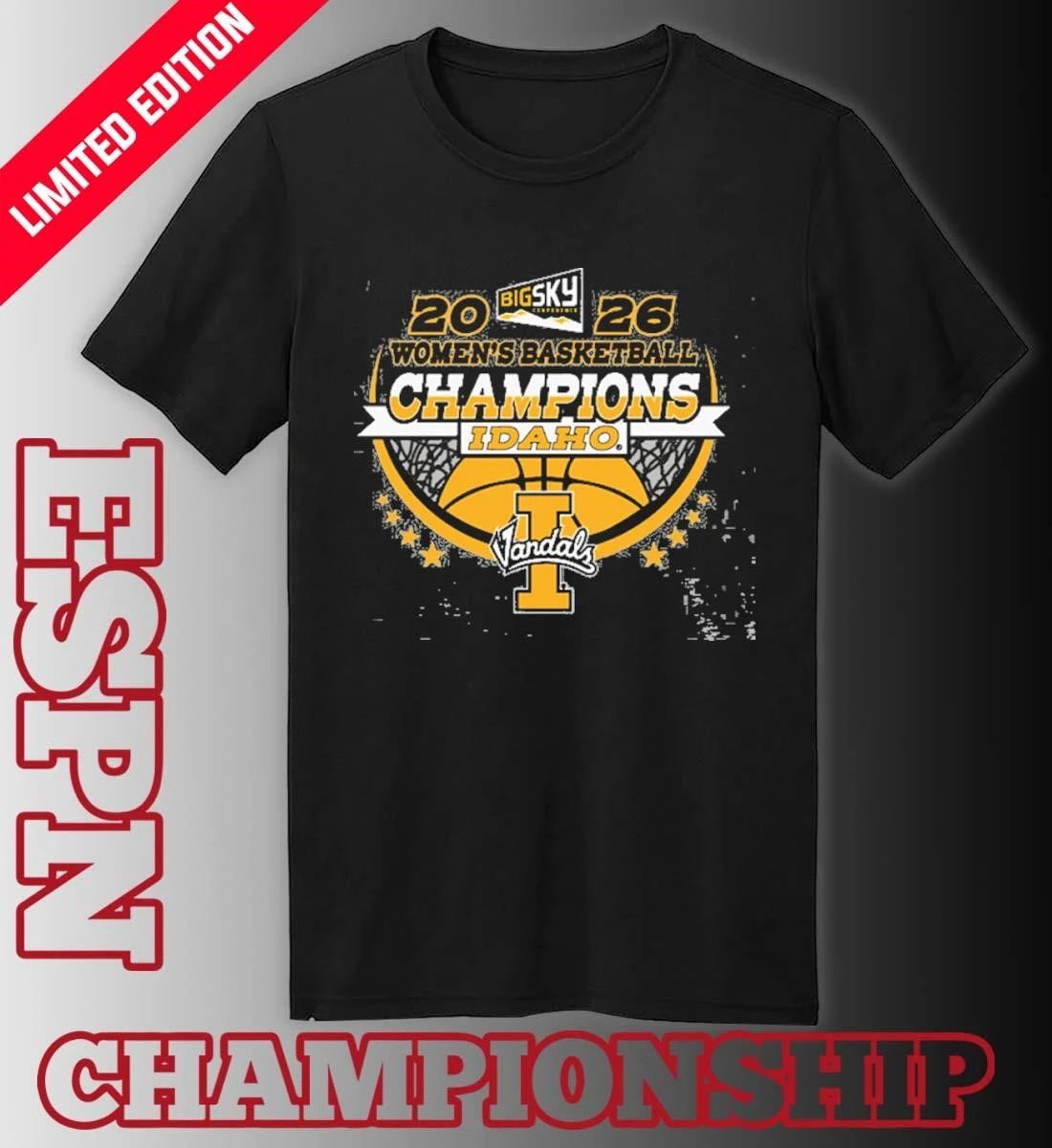 Idaho Vandals 2026 Big Sky Women’s Basketball Champions Shirt