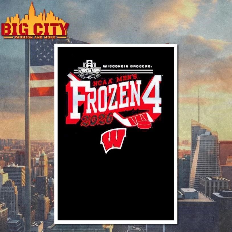 Wisconsin Badgers 2026 Men’s Ice Hockey Frozen Four Graphic Shirt