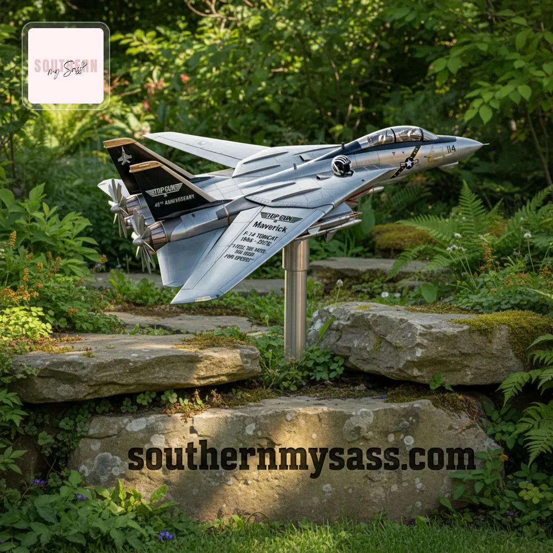 Gun F-14 Tomcat Maverick 40th Anniversary Garden Wind Spinner