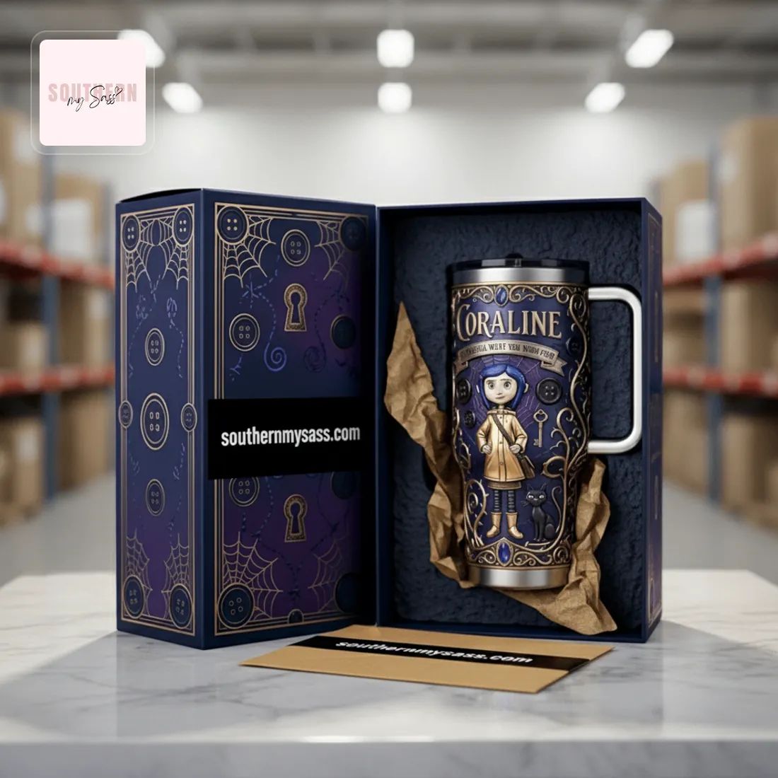 Coraline The Button Realm Edition 3D Embossed 40oz Tumbler