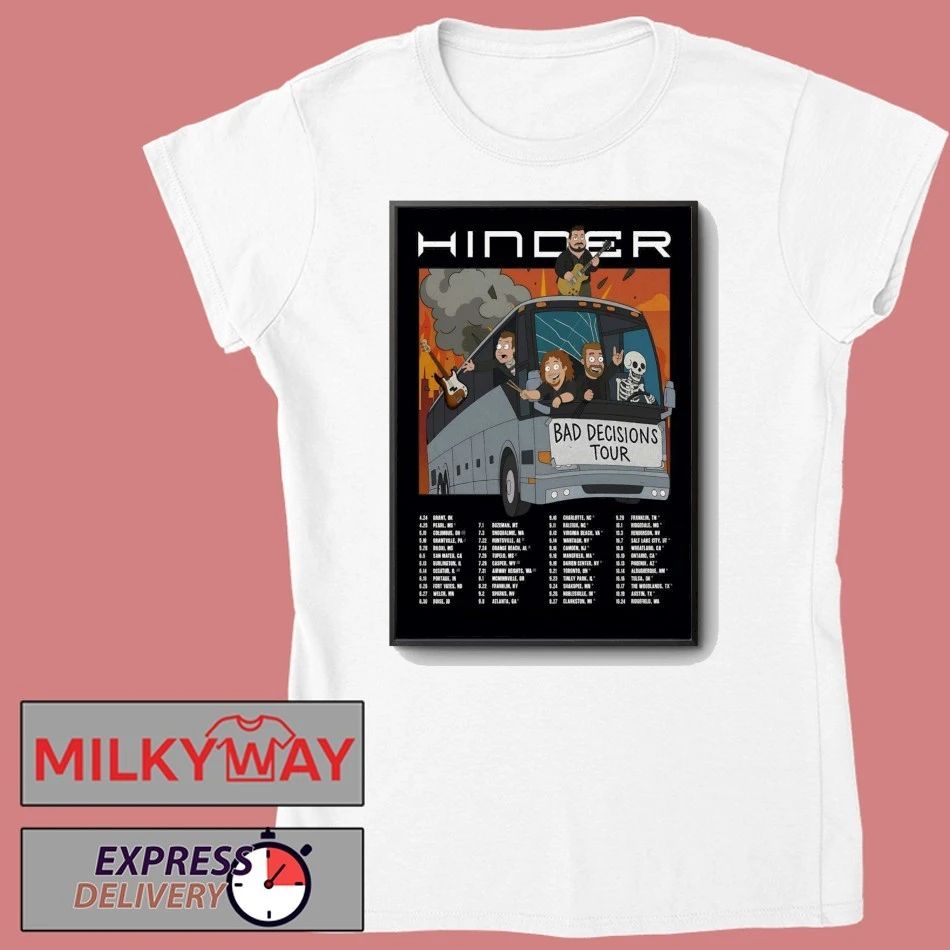 Hinder Bad Decisions 2026 Tour Poster shirt