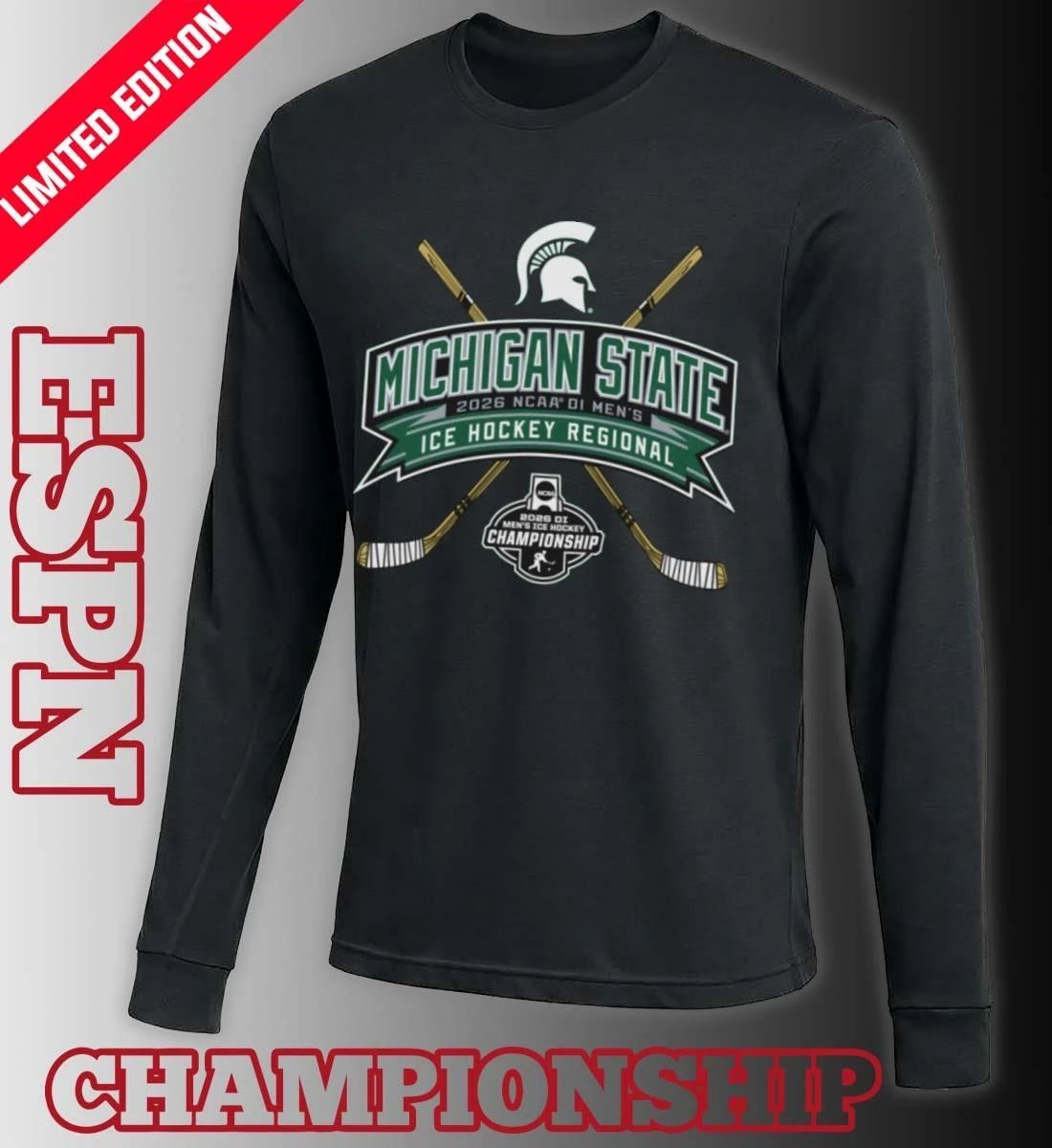 Michigan State Spartans 2026 NCAA DI Men’s Ice Hockey Regionals T-Shirt