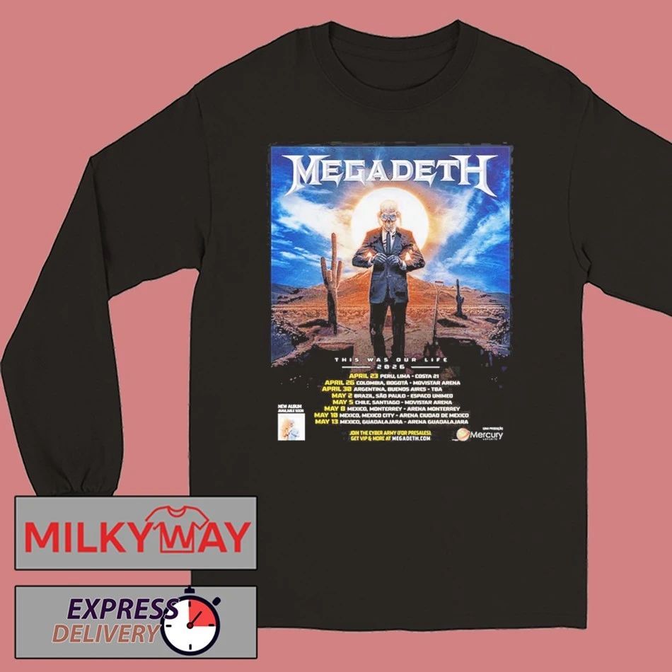 Megadeth This Was Our Life 2026 Latin America Tour Schedule Dates T-Shirt