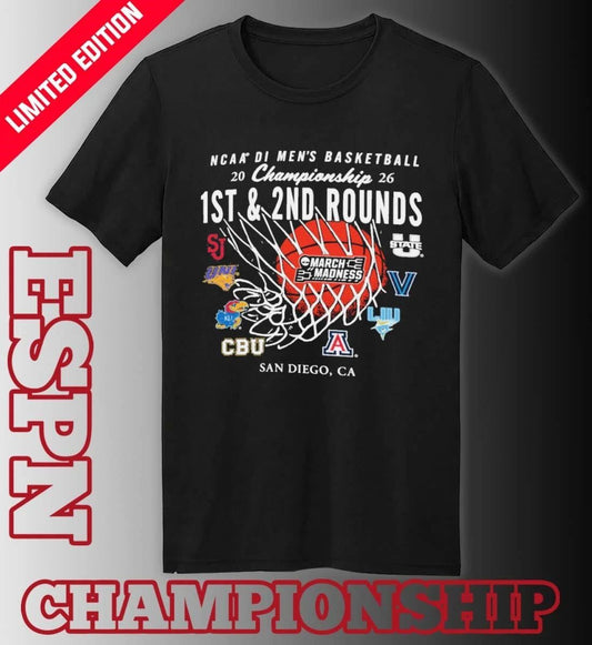 2026 NCAA DI Men’s Basketball 1st, 2nd Rounds – San Diego Shirt