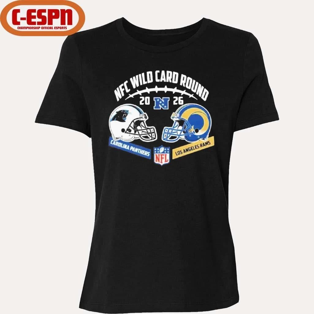 Panthers Vs Rams NFC Wild Card Round Helmet Matchup T-Shirt