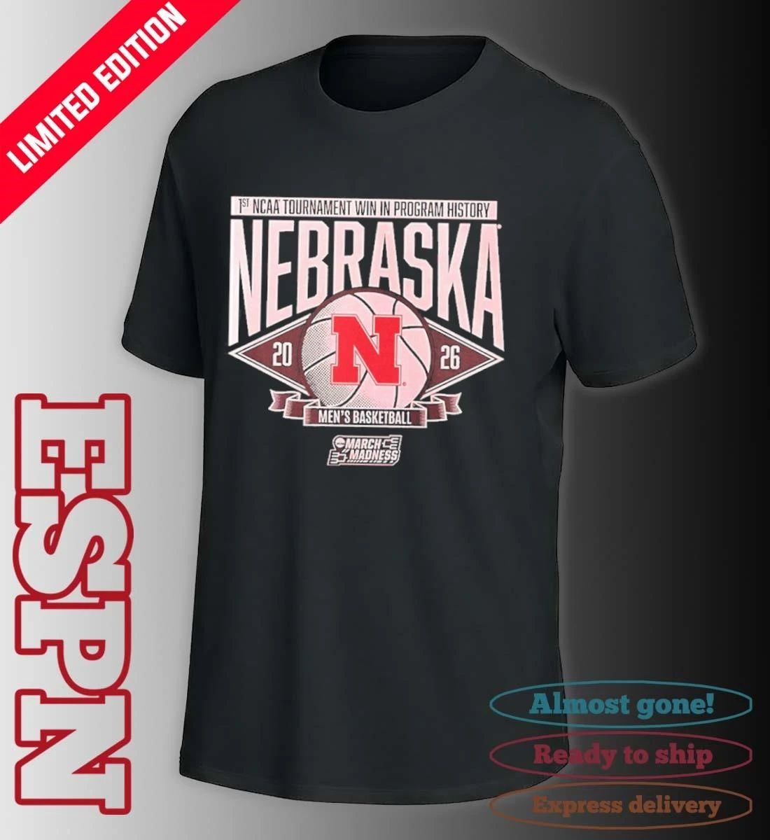 Nebraska Huskers Men’s Basketball 1st NCAA Tournament Win Shirt