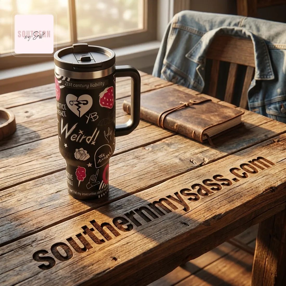 Thirst For Chaos Emo Punk 40oz Insulated Travel Tumbler